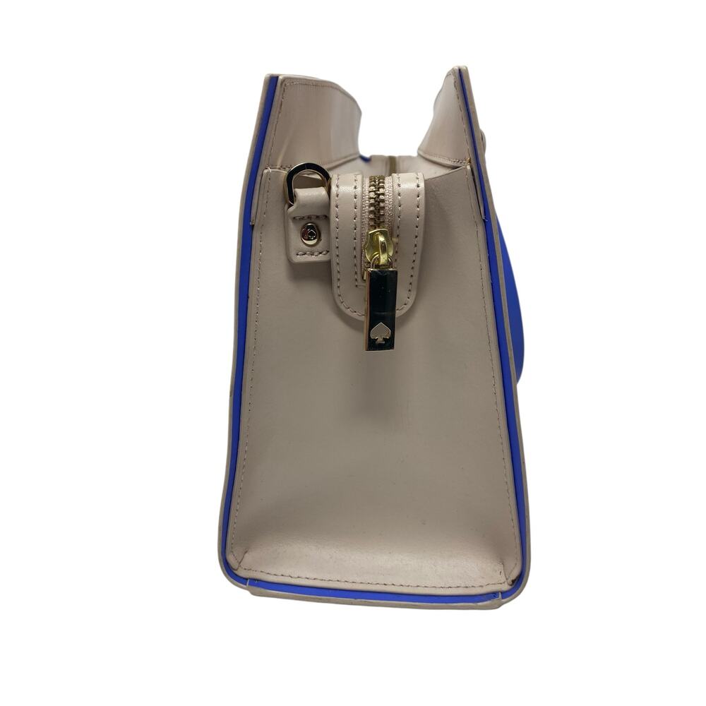 Kate Spade Arbour Hill Kyra Tote Bag Pumice & Adventure Blue Leather Shoulder - Picture 5 of 12